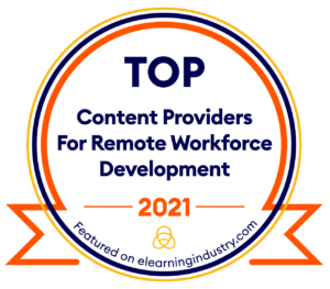 eLearning Industry 2021 Top Content Providers Providers for Remote Workforce Development Award